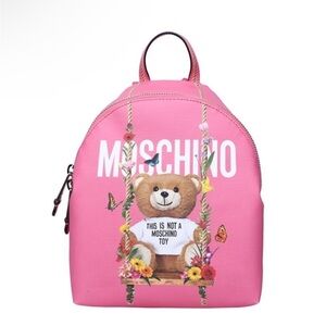 Moschino Teddy Bear Pink Leather  Backpack NWT